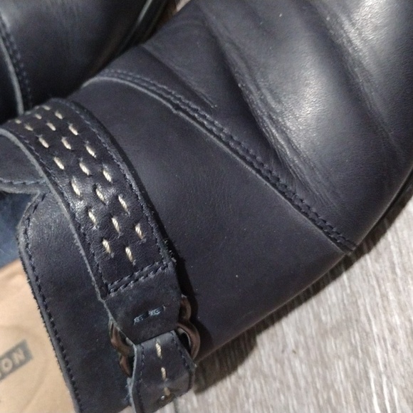 Clarks Collection dark blue leather mules. Size 8 - Picture 2 of 10